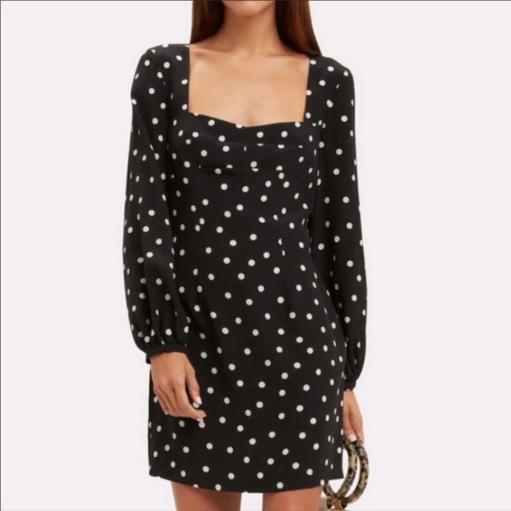 INTERMIX APRIL POLKA DOT SILK DRESS